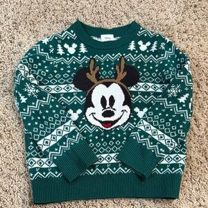 Disney Festive Green Mickey Mouse Knit Sweater